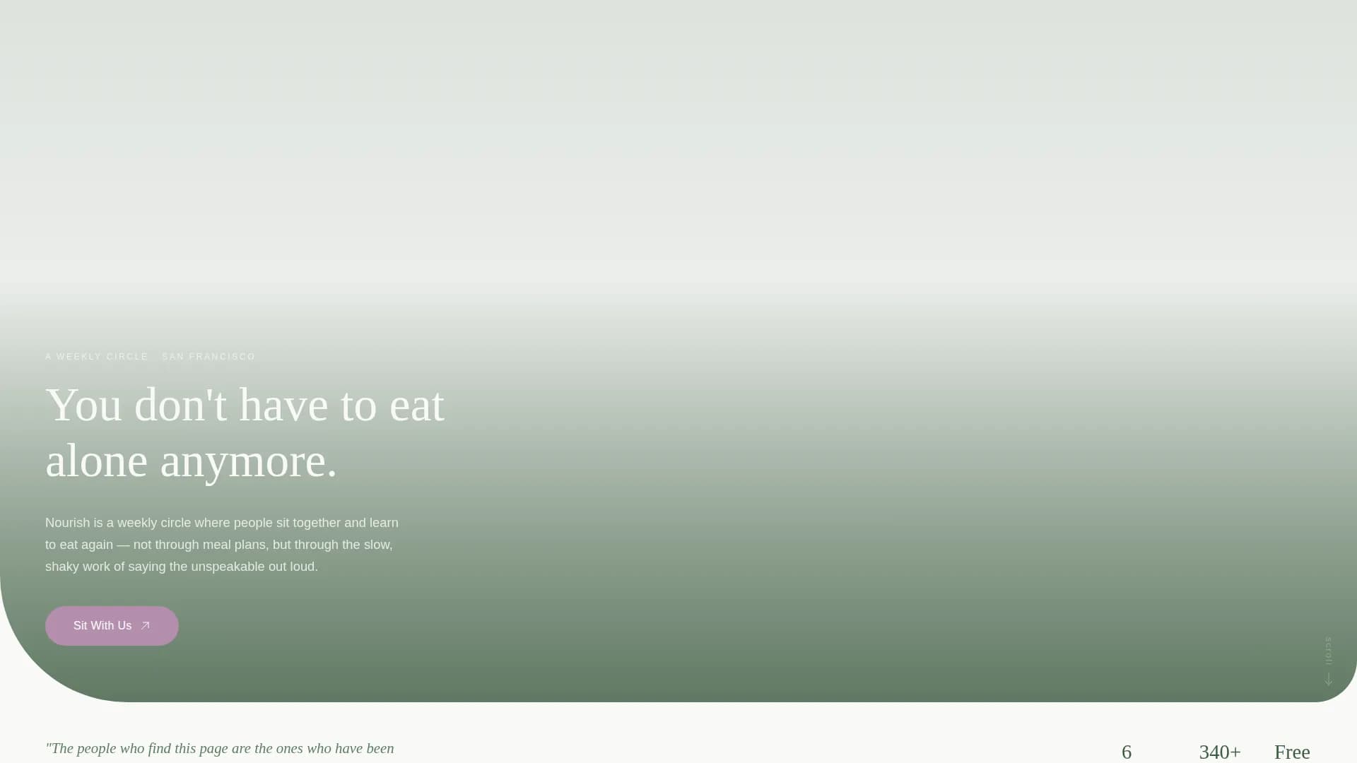Nourish - Support Group Landing Page Template