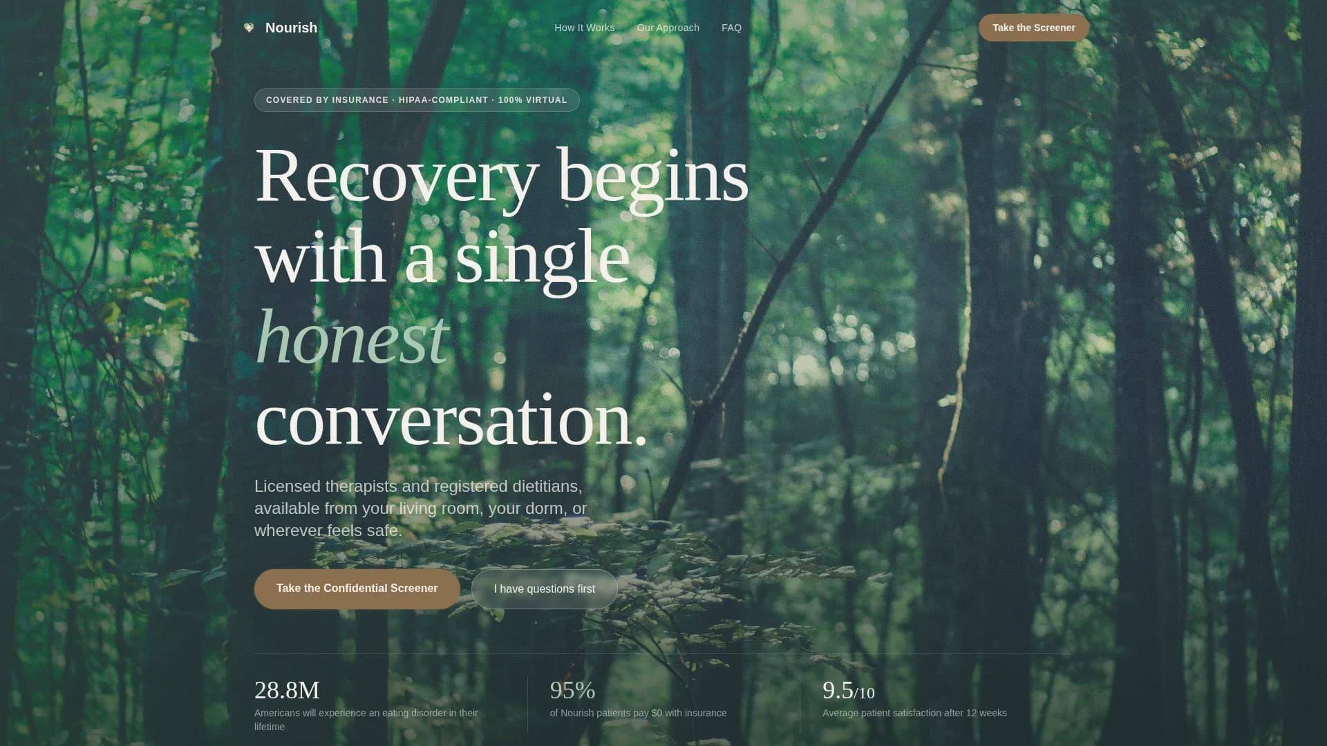 Nourish - Telehealth Services Landing Page Template