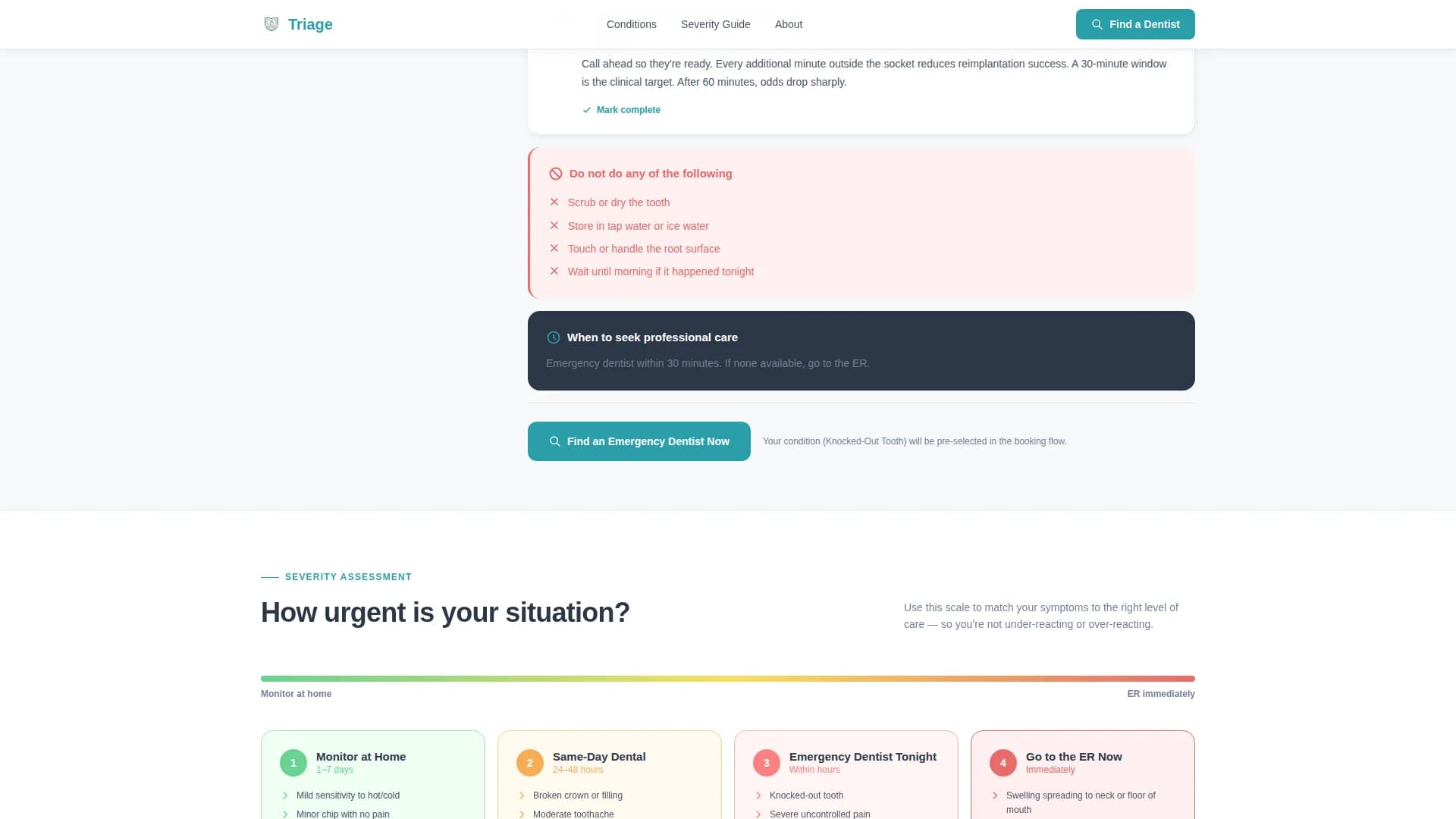 Triage - Emergency Protocol Landing page Template