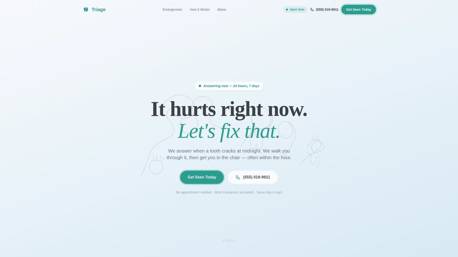 Emergency Dentist Advanced Booking Website Template