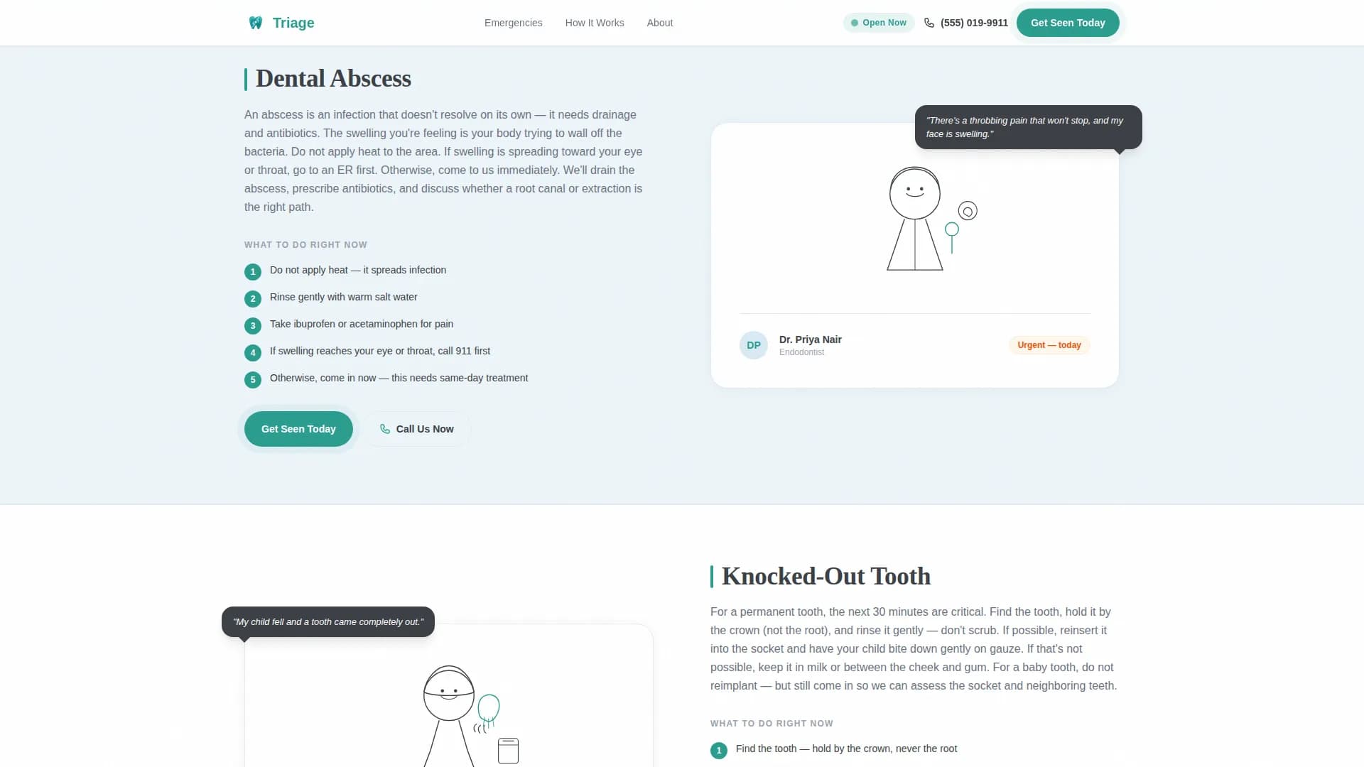 Emergency Dentist Advanced Booking Website Template