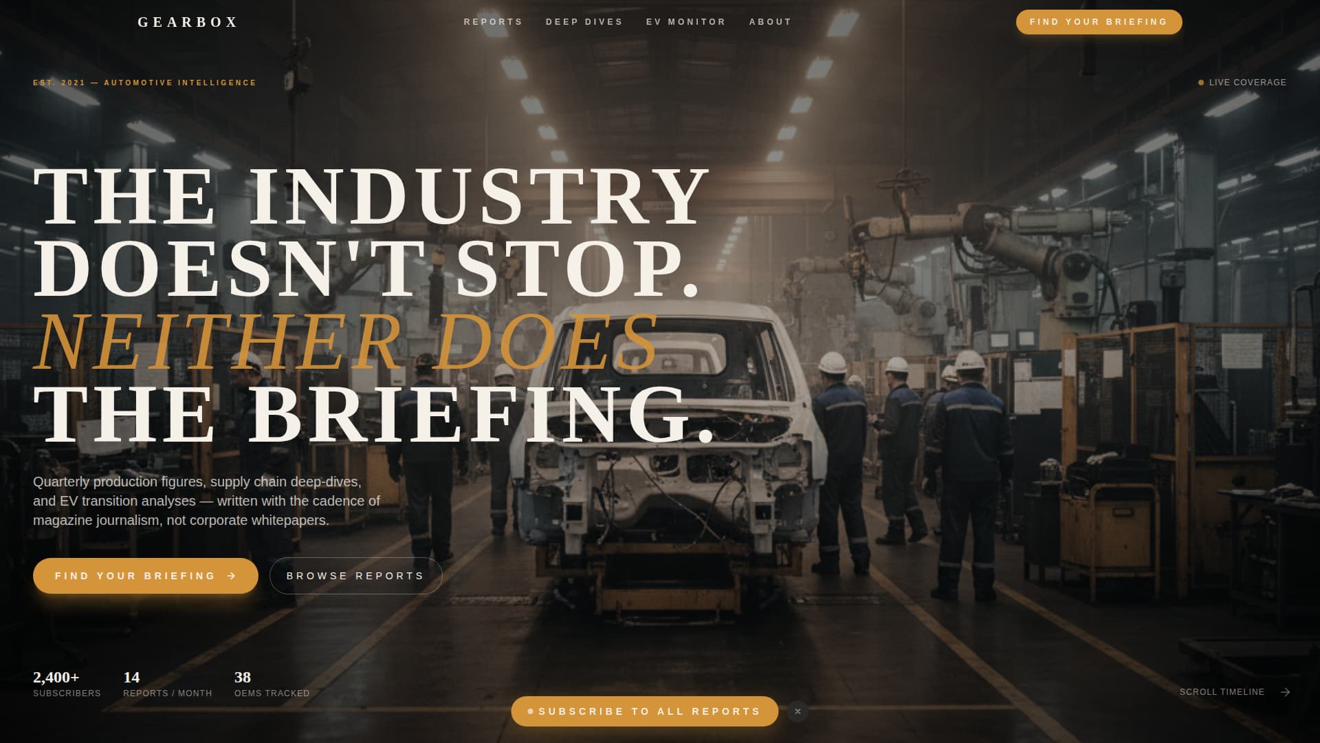 Gearbox - Authoritative Automotive Landing Page Template