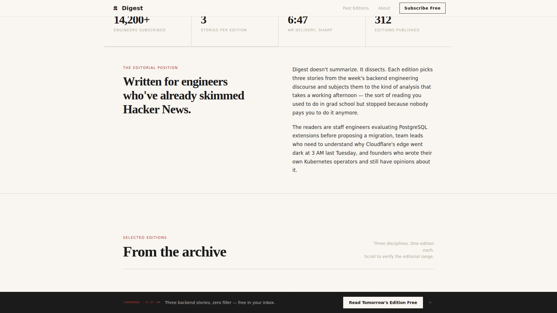Backend Engineering Newsletter Blog Website Template