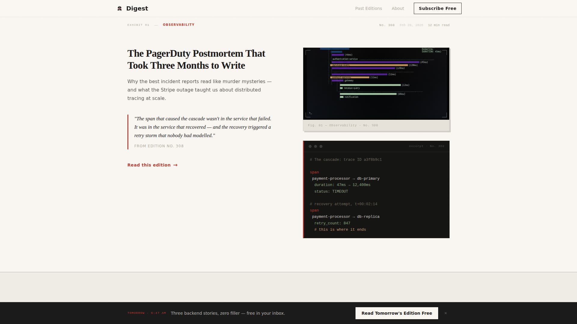 Backend Engineering Newsletter Blog Website Template