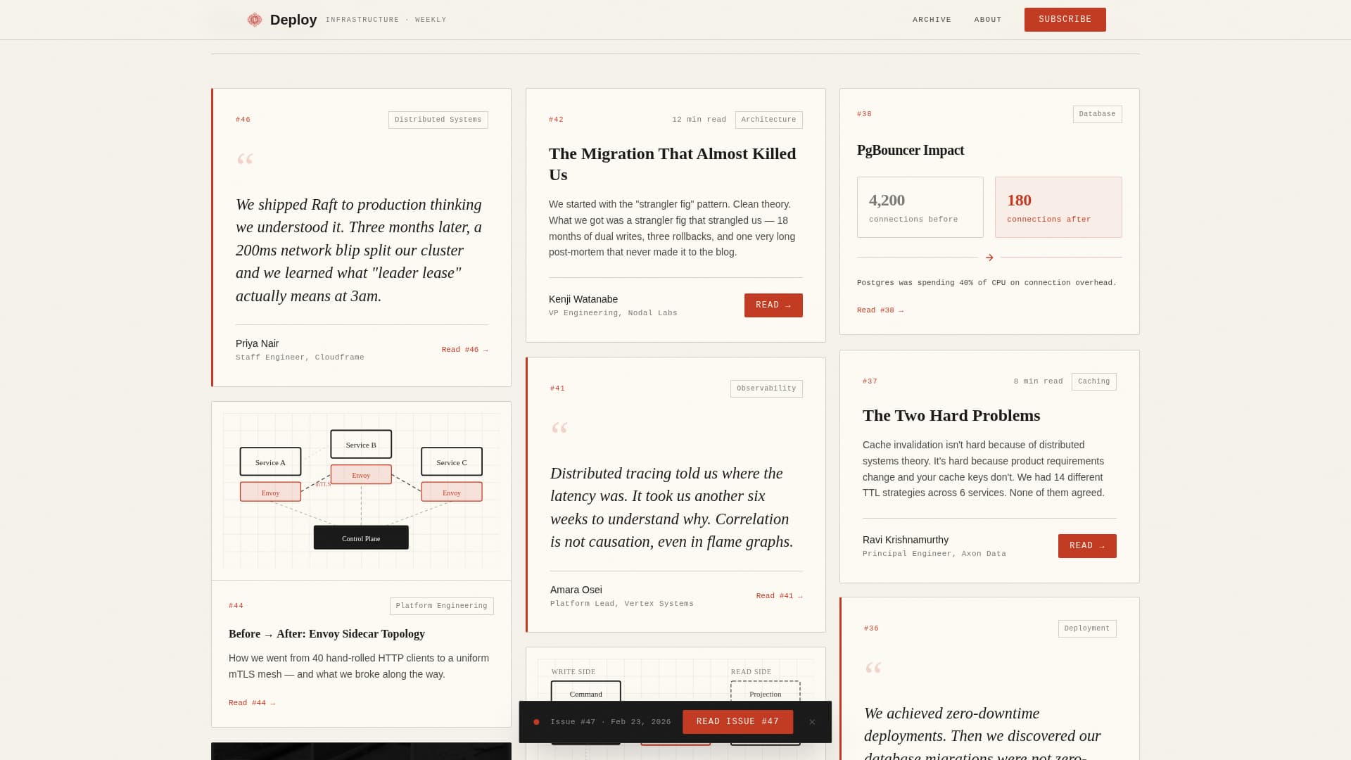 Backend Engineering Newsletter Specialist Blog Website Template