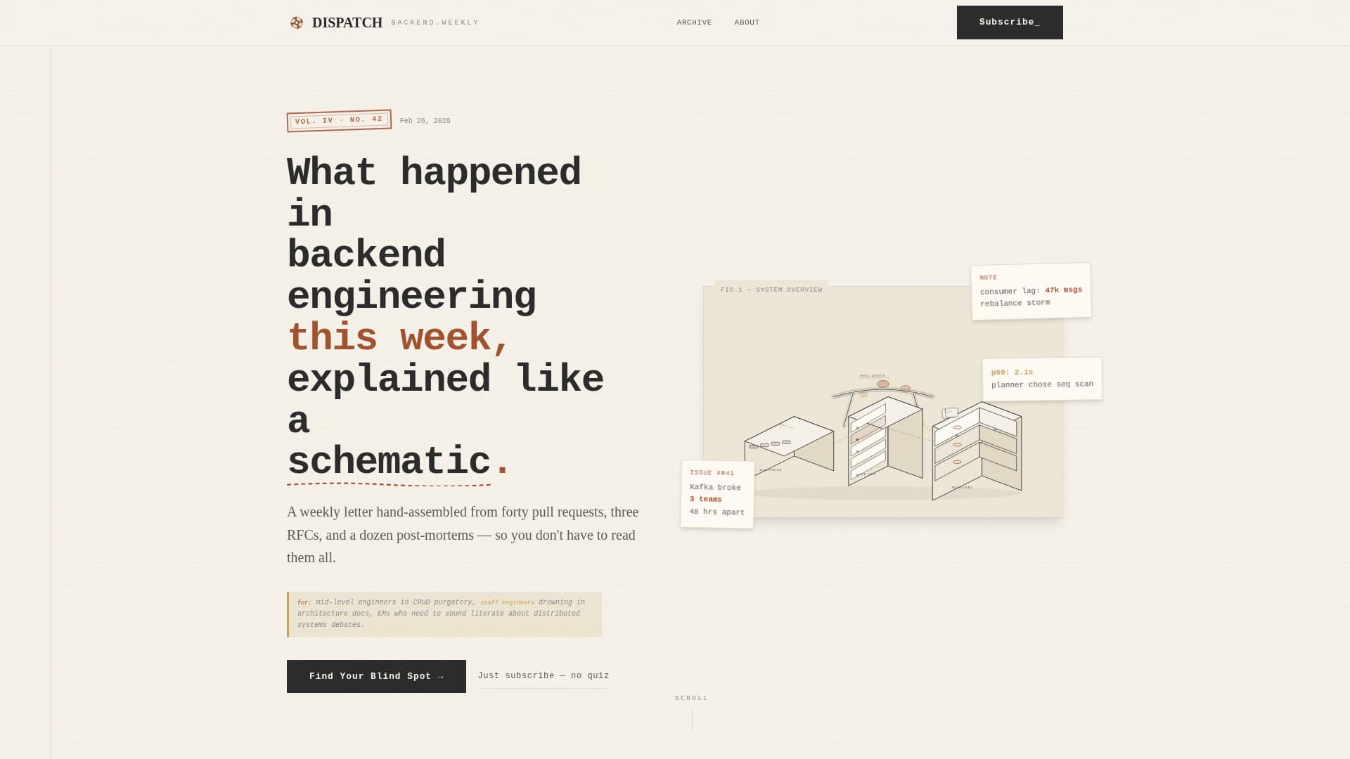 Backend Engineering Newsletter Professional Website Template
