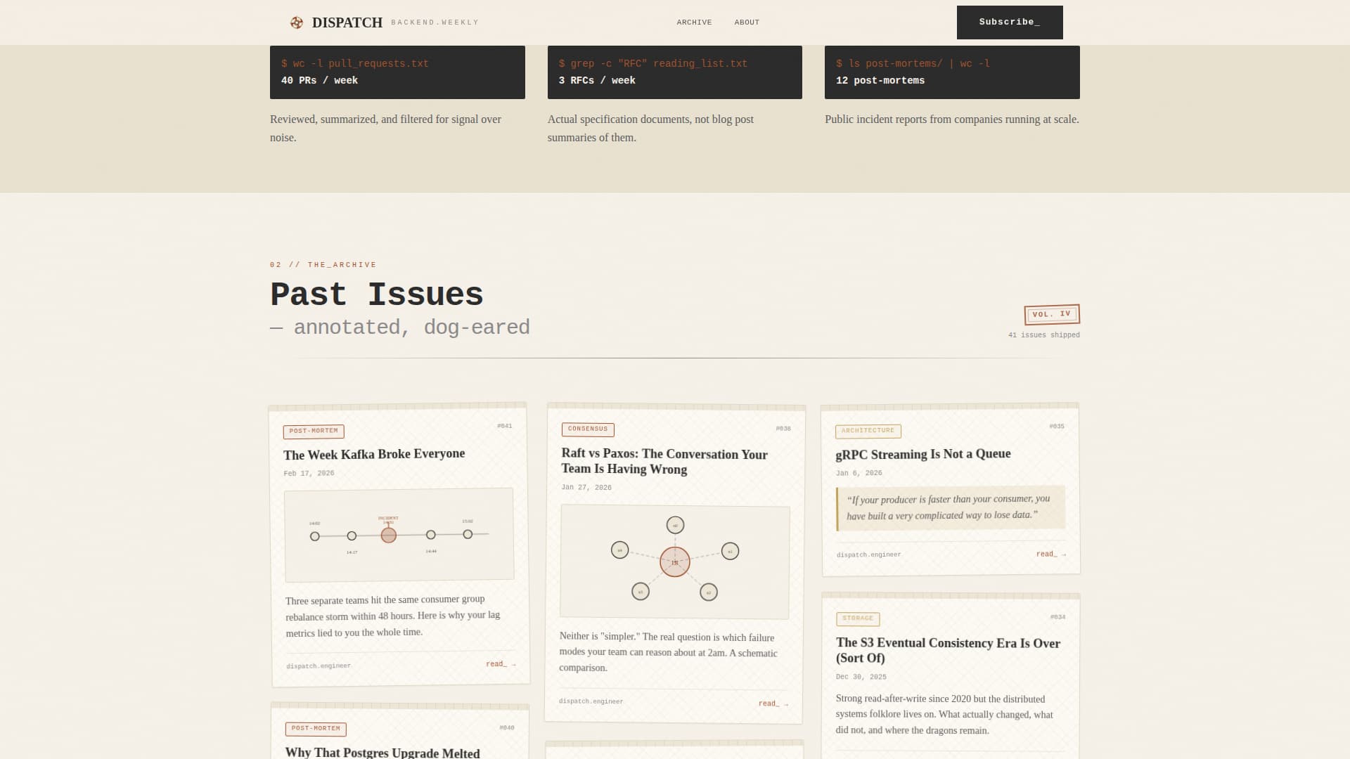 Backend Engineering Newsletter Professional Website Template
