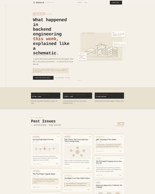 Backend Engineering Newsletter Professional Website Template