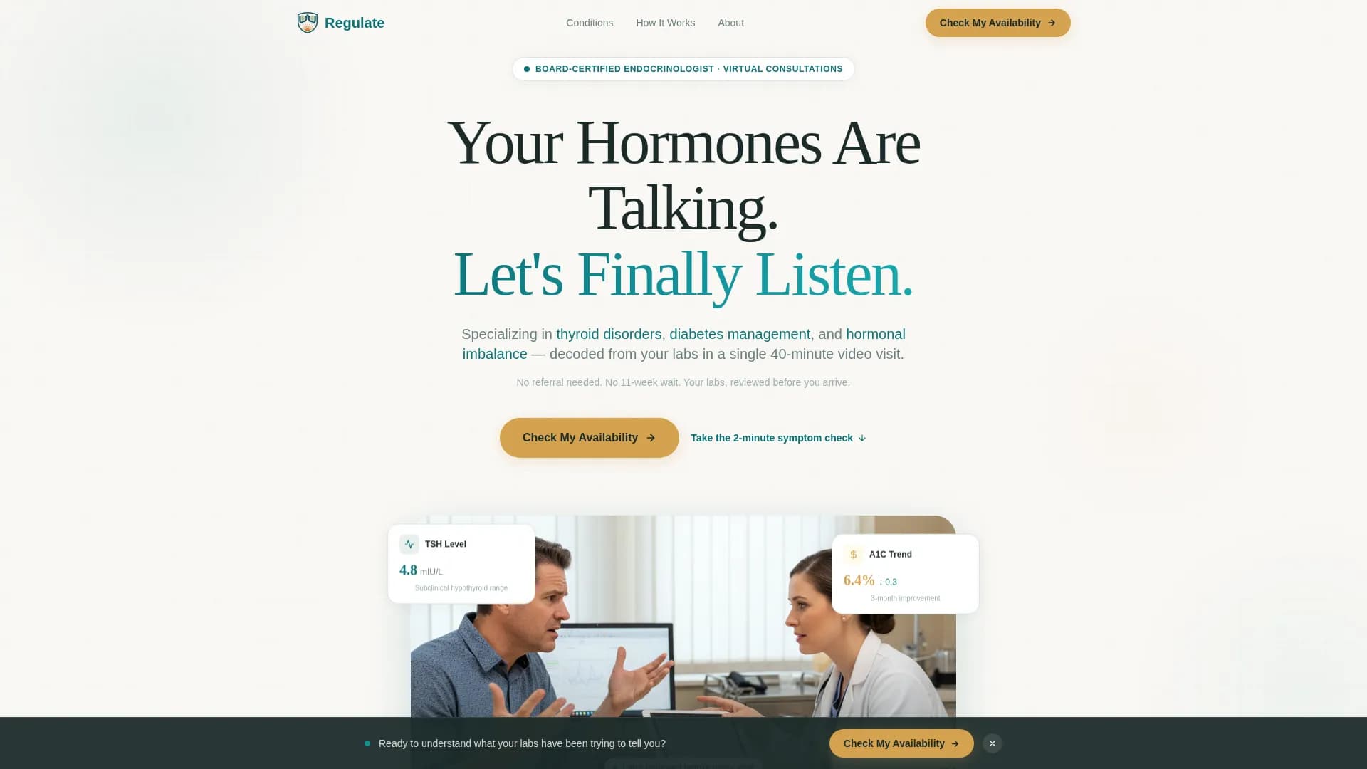 Endocrinologist Advanced Booking Website Template