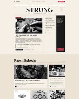 Strung - Artisan Podcast Landing Page Template