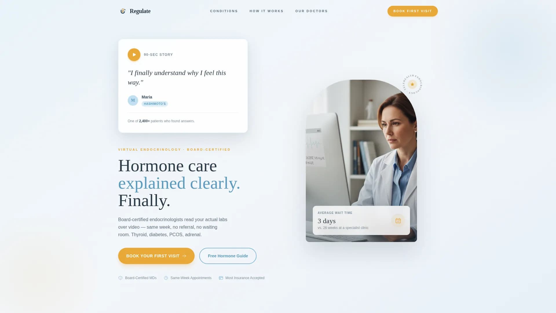 Endocrinology Medicine Booking Website Template