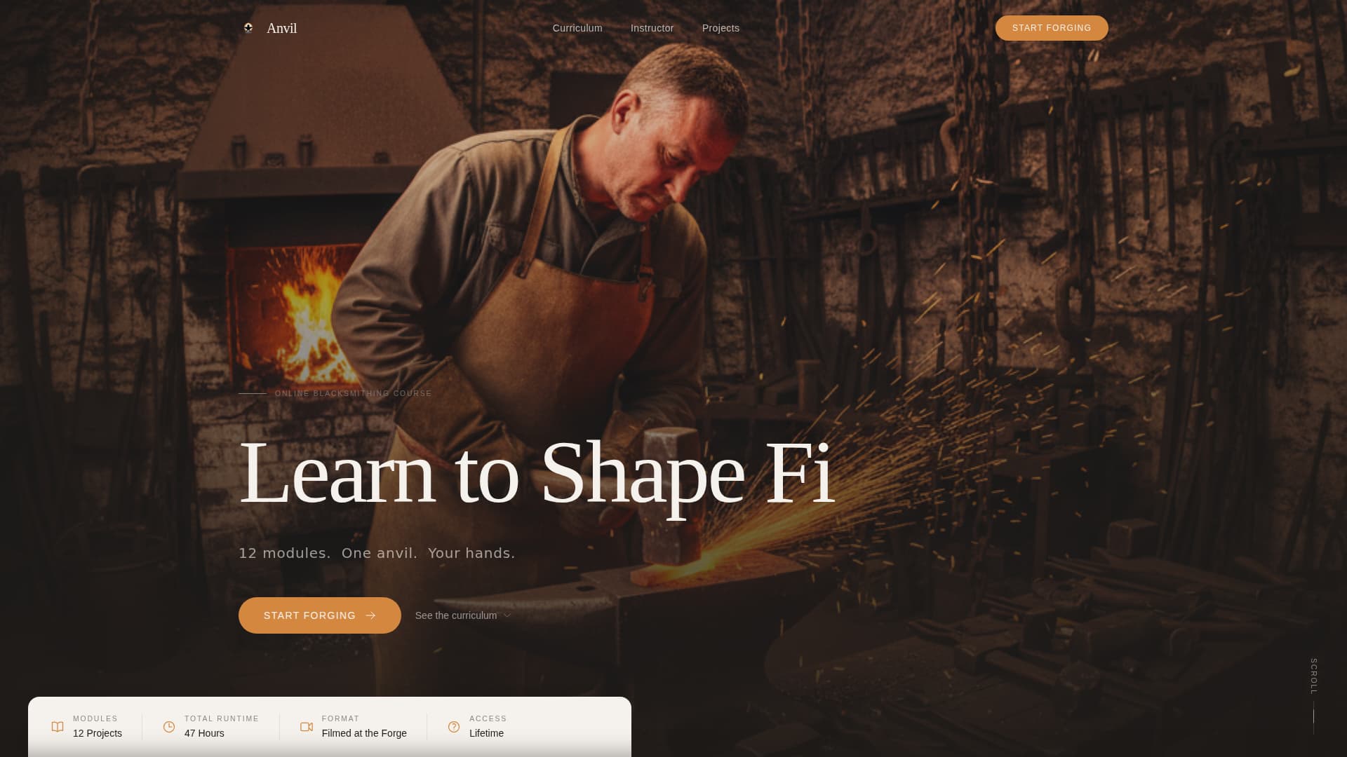 Anvil - Masterful Blacksmithing Landing Page Template