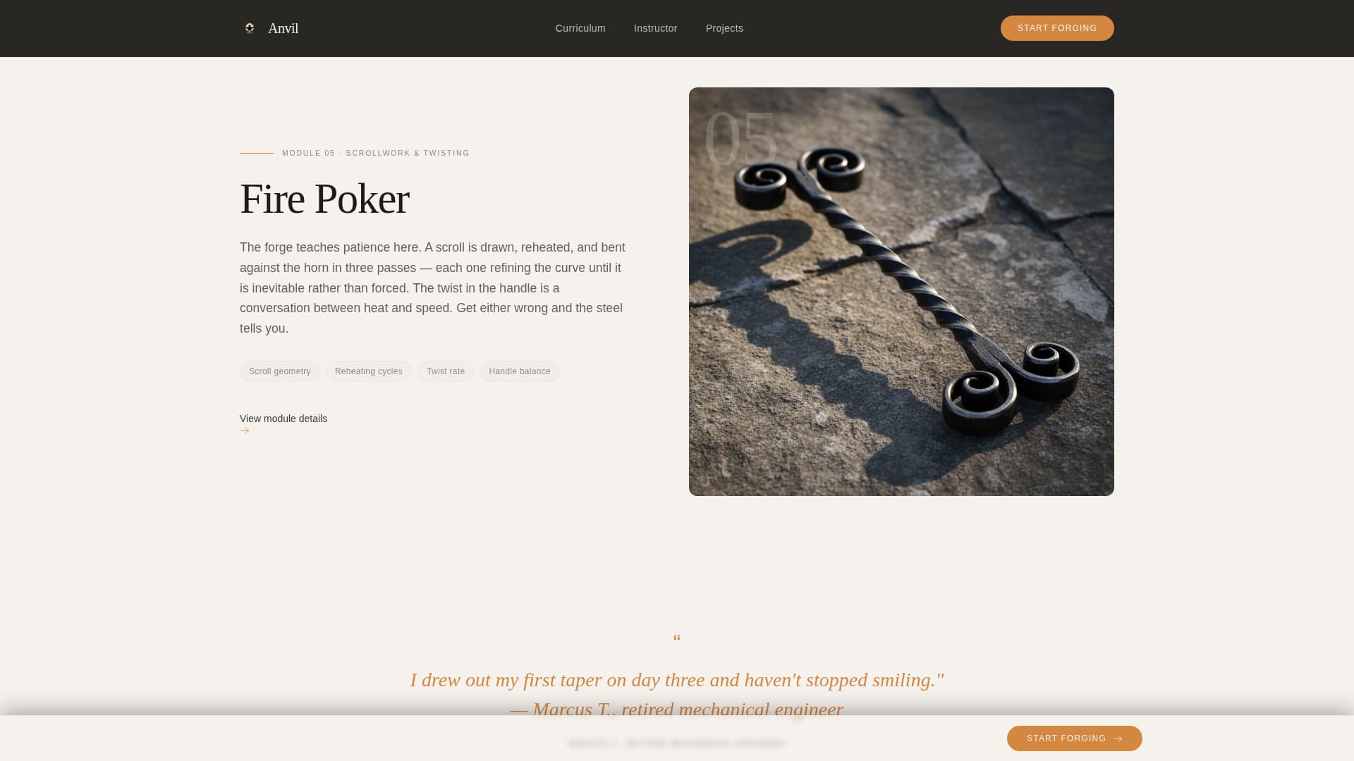 Anvil - Masterful Blacksmithing Landing Page Template