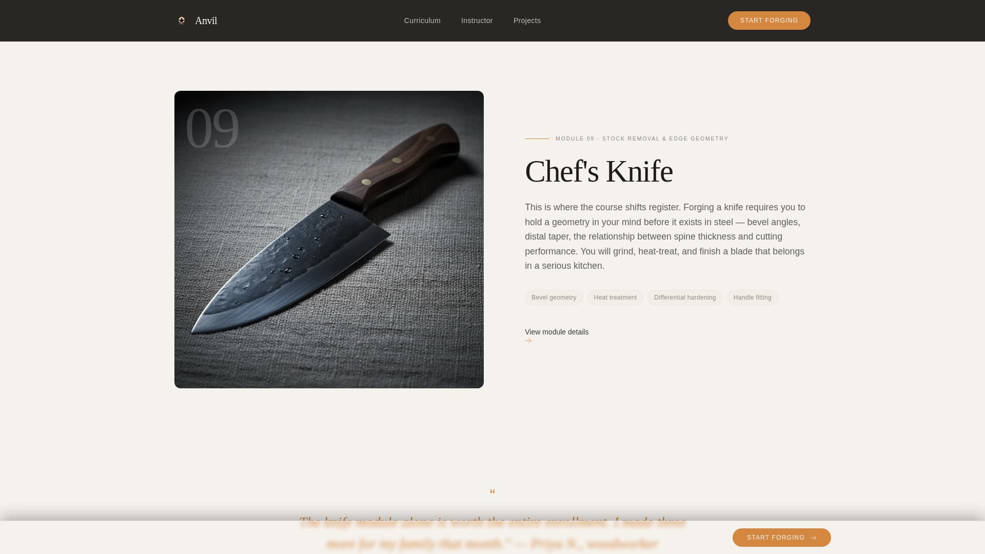 Anvil - Masterful Blacksmithing Landing Page Template