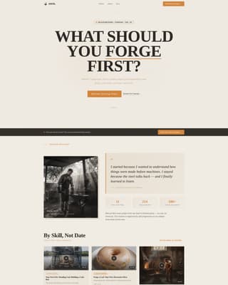 Anvil - Authoritative Blacksmithing Landing Page Template