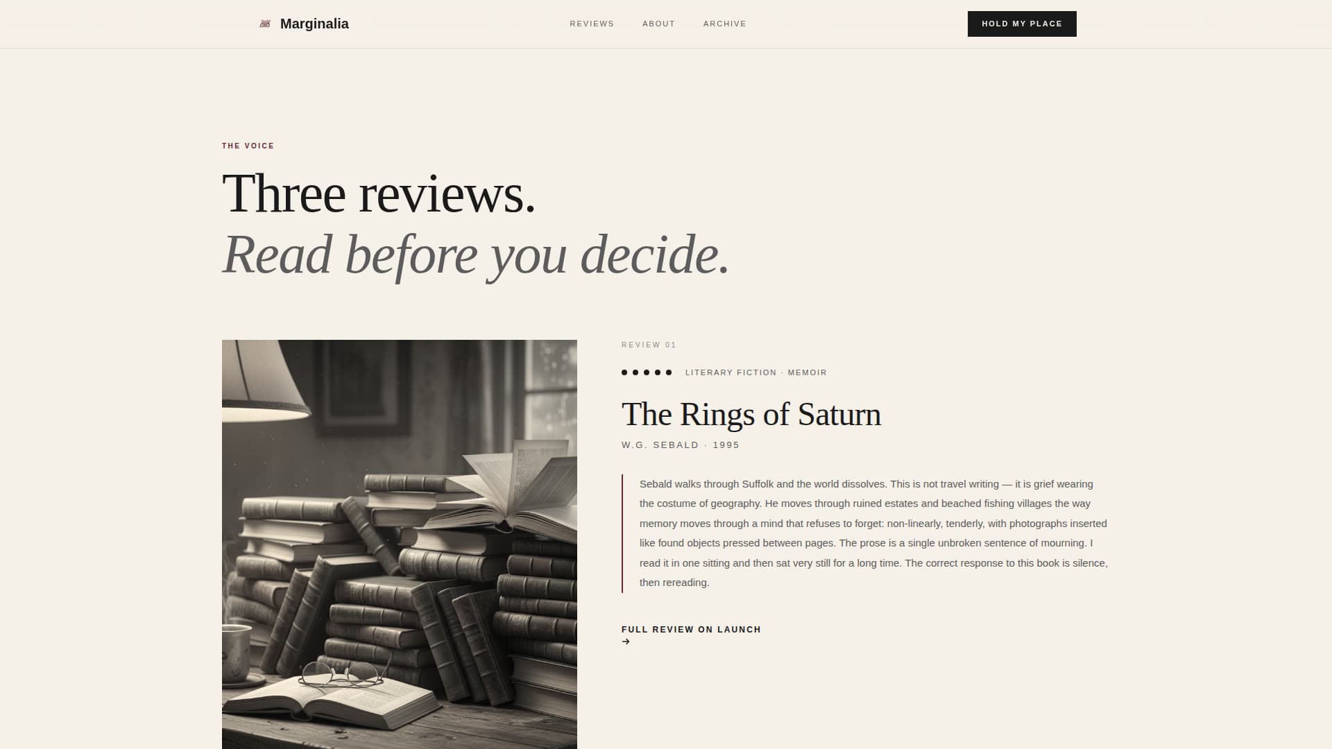 Book Reviews & Literary Criticism Content Specialist Booking Website Template