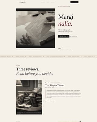 Book Reviews & Literary Criticism Content Specialist Booking Website Template