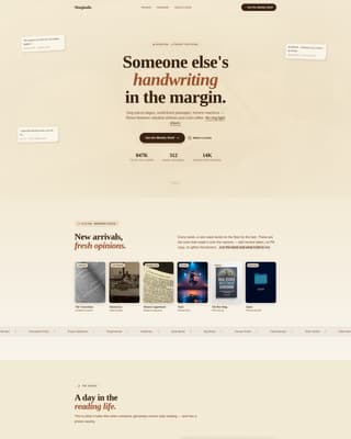 Marginalia - Intimate Literary Landing Page Template