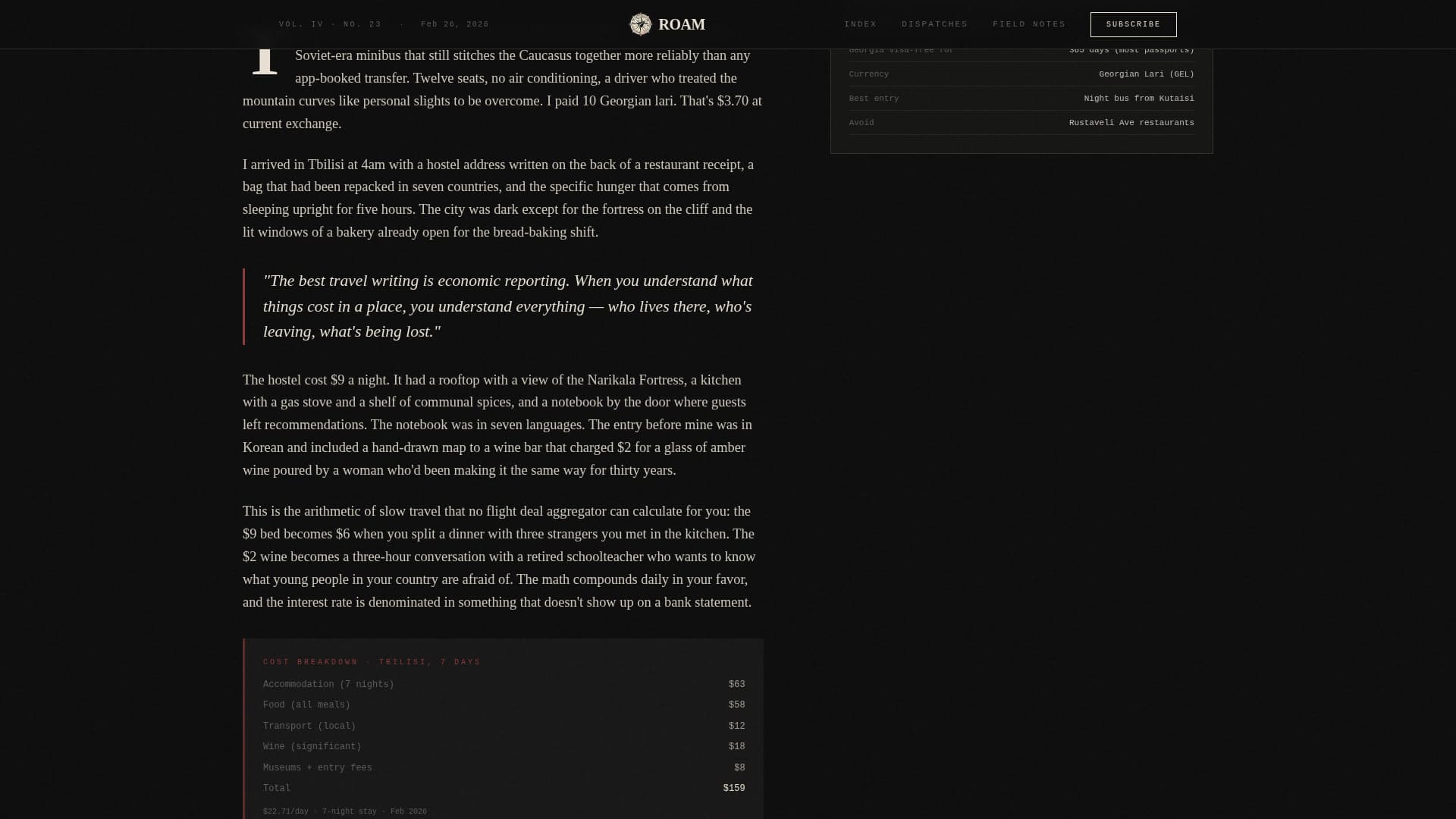 Roam - Cinematic Budgettravel Landing Page Template