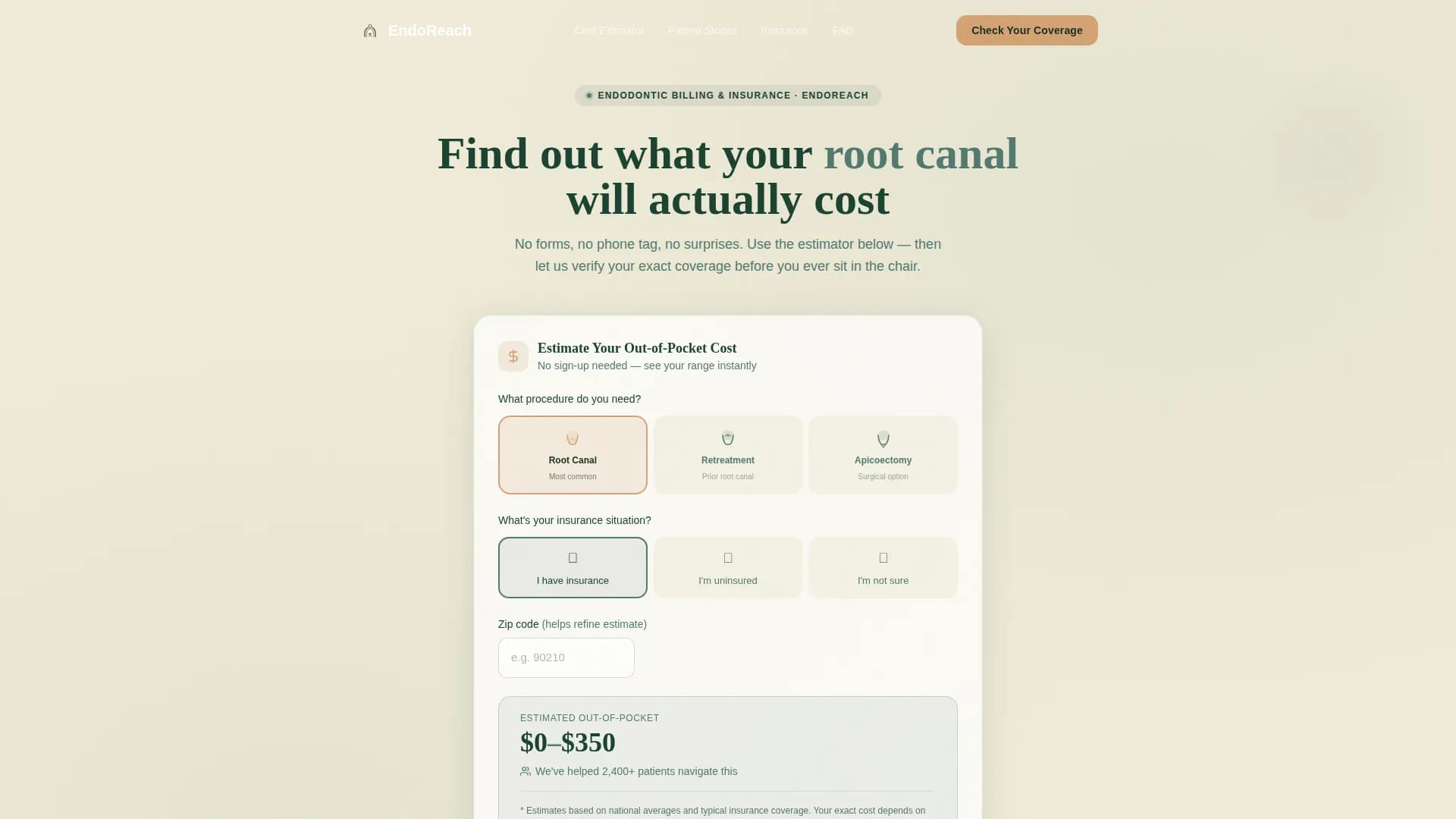 Endodontist Premium Booking Website Template