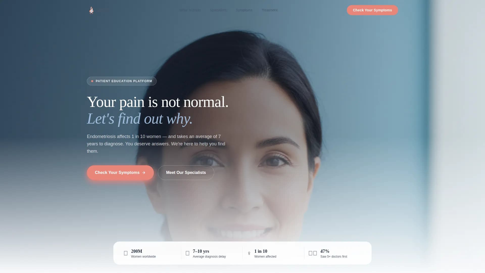 Endometriosis Care Education Website Template