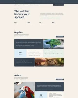 Veterinary & Animal Hospital Reviews Website Template
