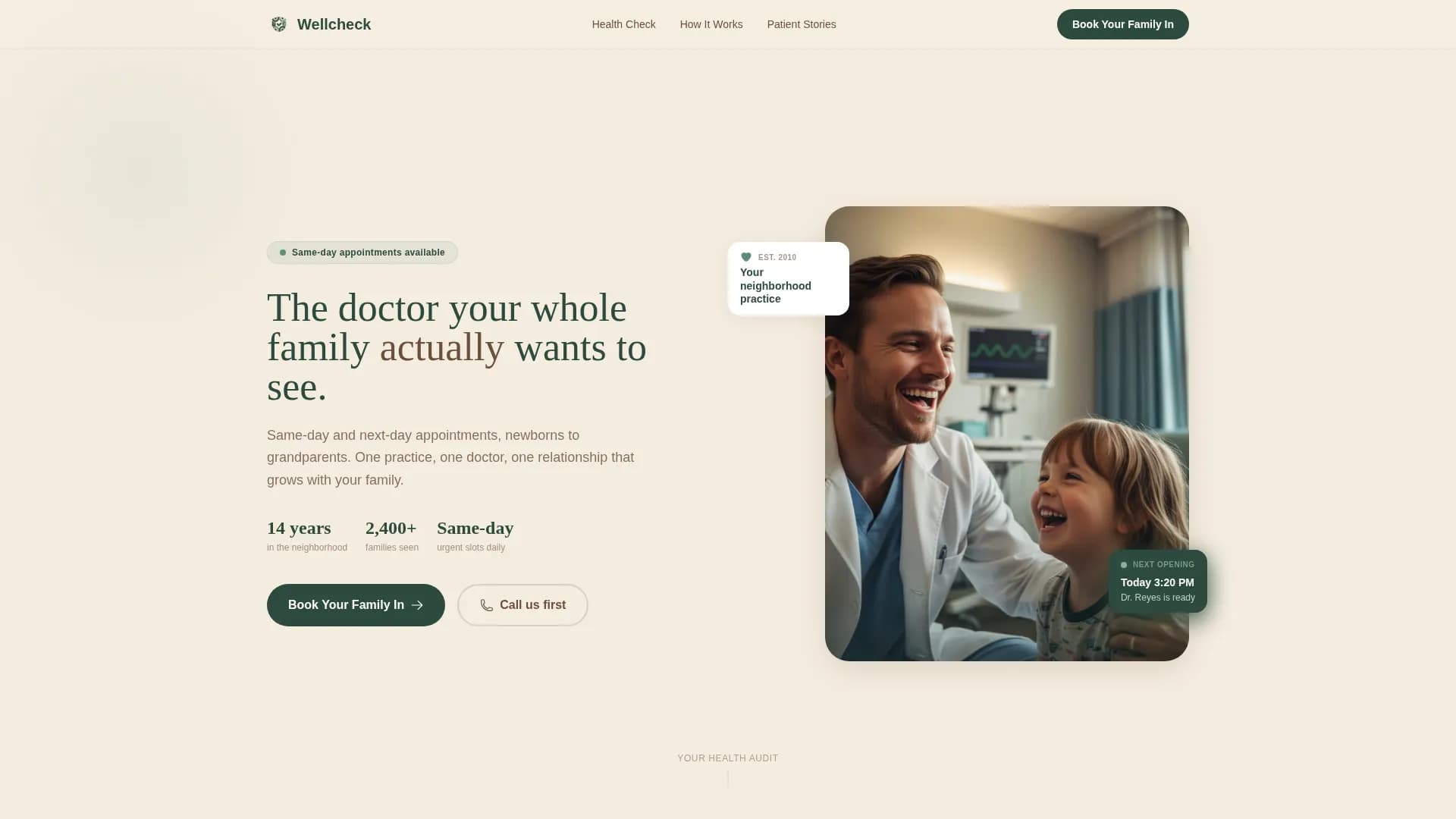 Family Doctor Specialist Booking Website Template