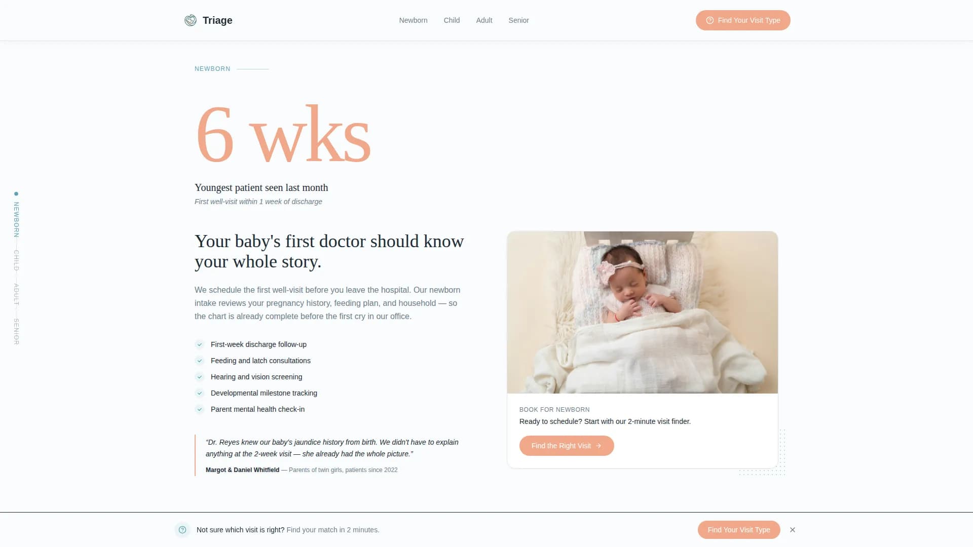 Vitals - Practice Hub Landing page Template