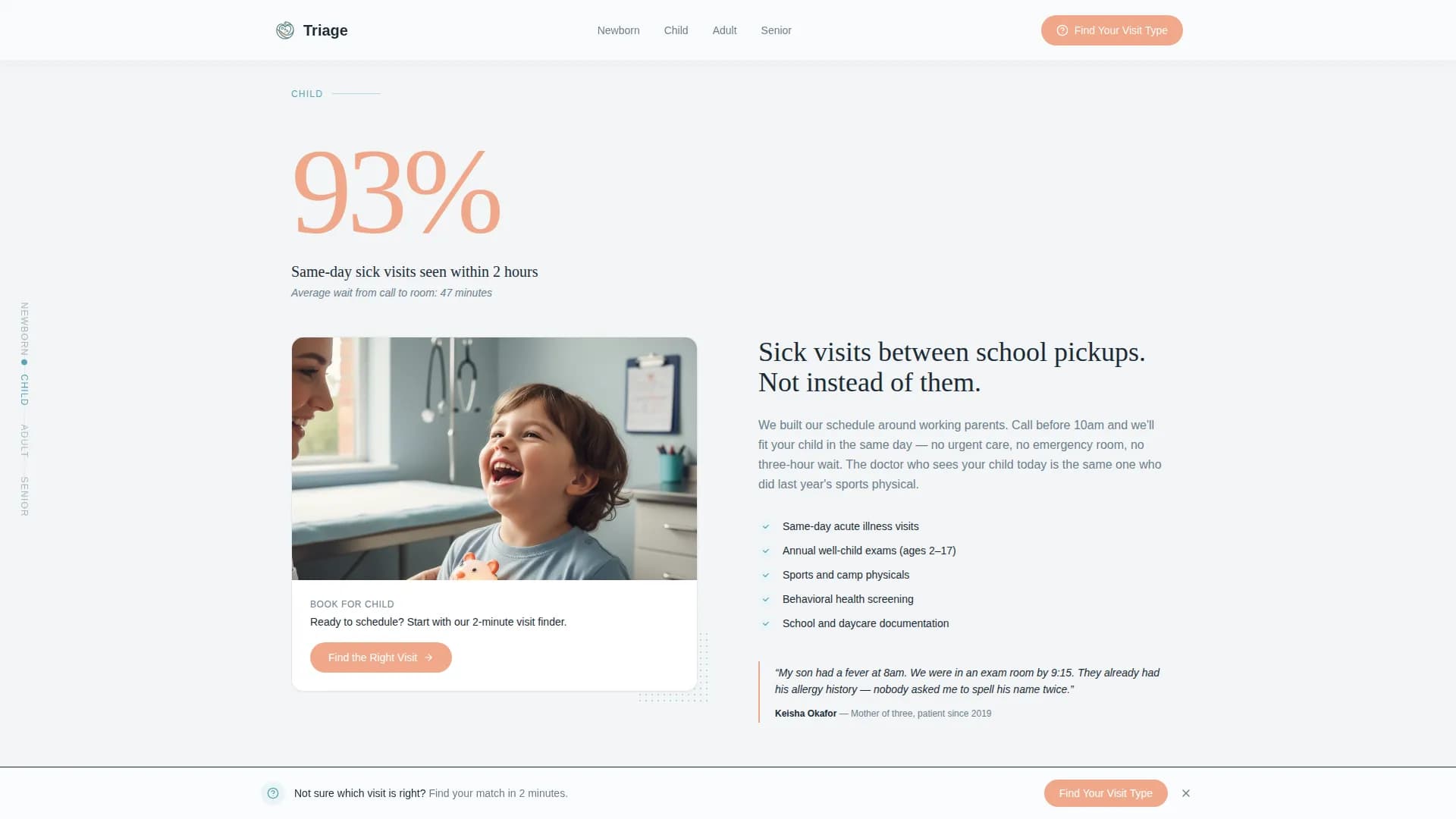 Vitals - Practice Hub Landing page Template