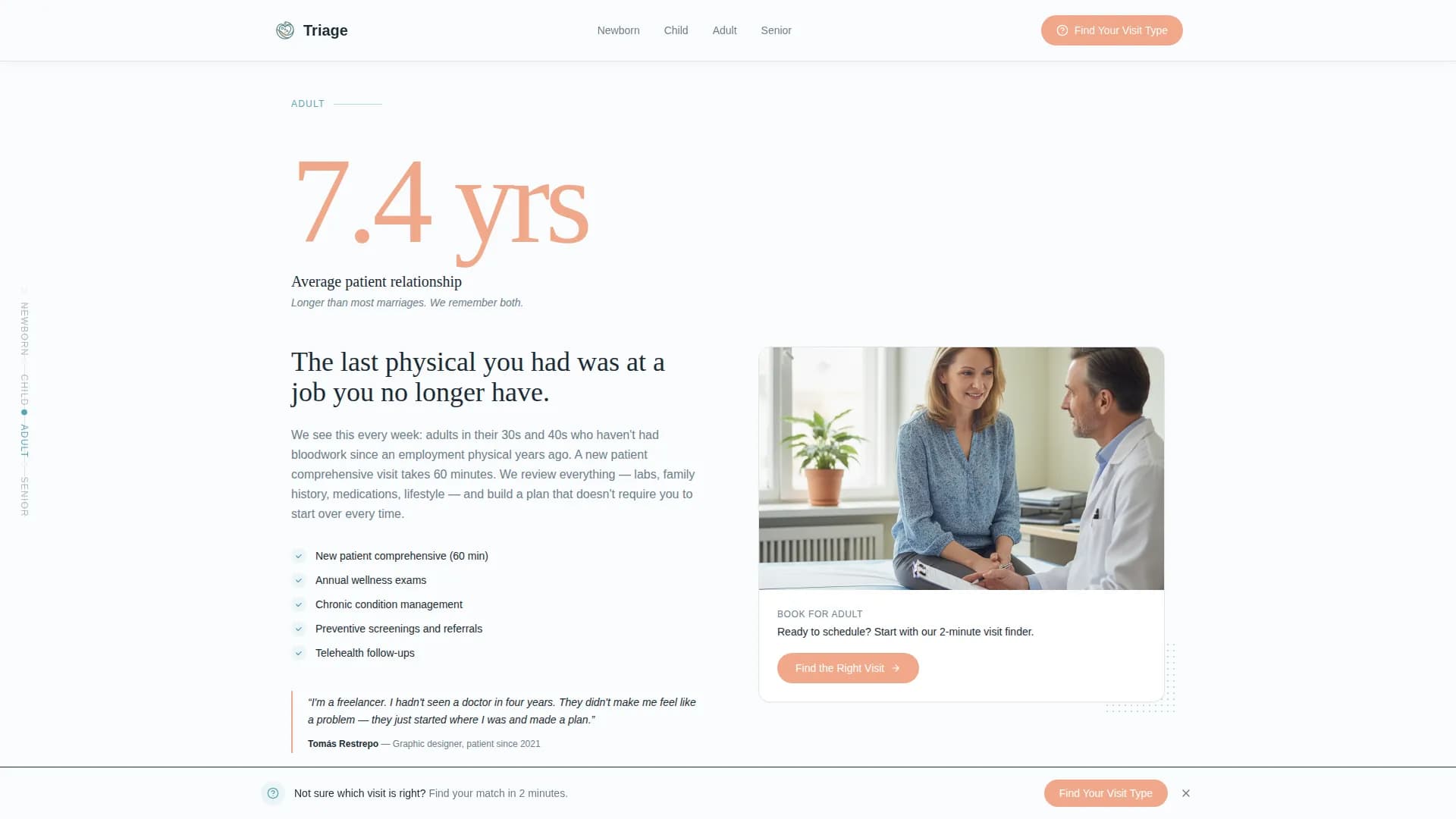 Vitals - Practice Hub Landing page Template
