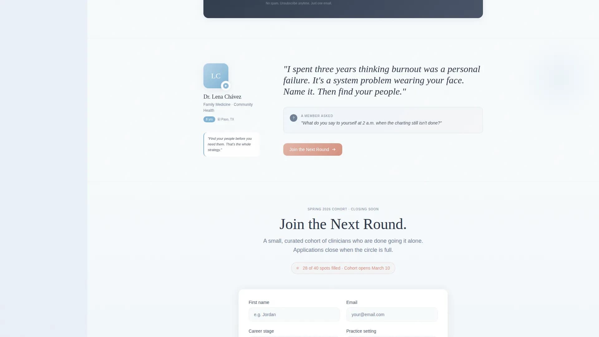 Rounds - Support Community Landing page Template