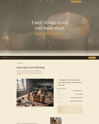Wick - Artisan Candlemaking Landing Page Template