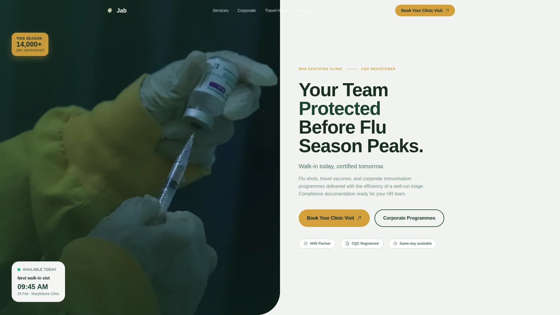 Protect - Vaccine Clinic Landing page Template