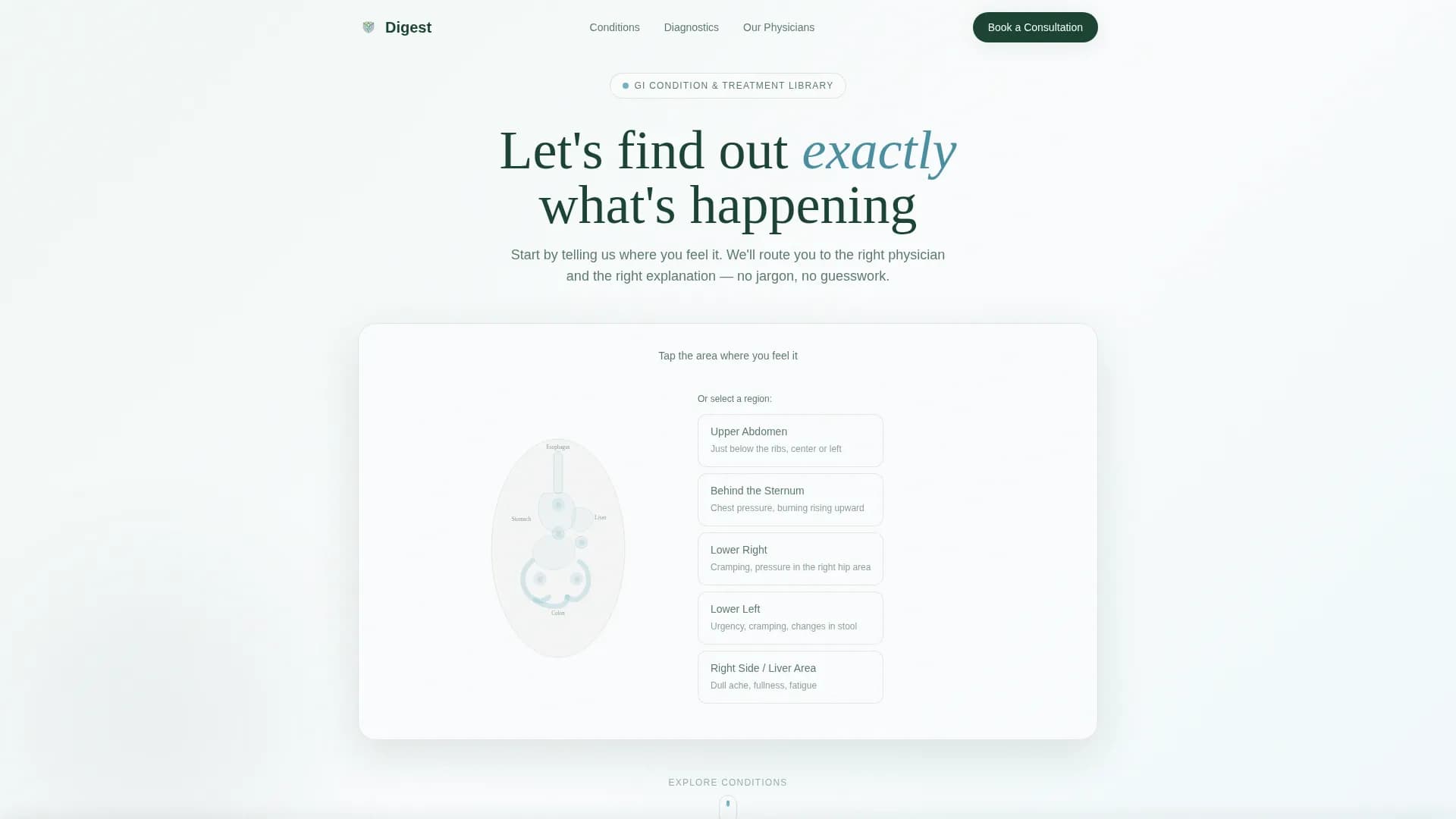 Digest - Gastroenterology Landing page Template Template | Build Fully ...
