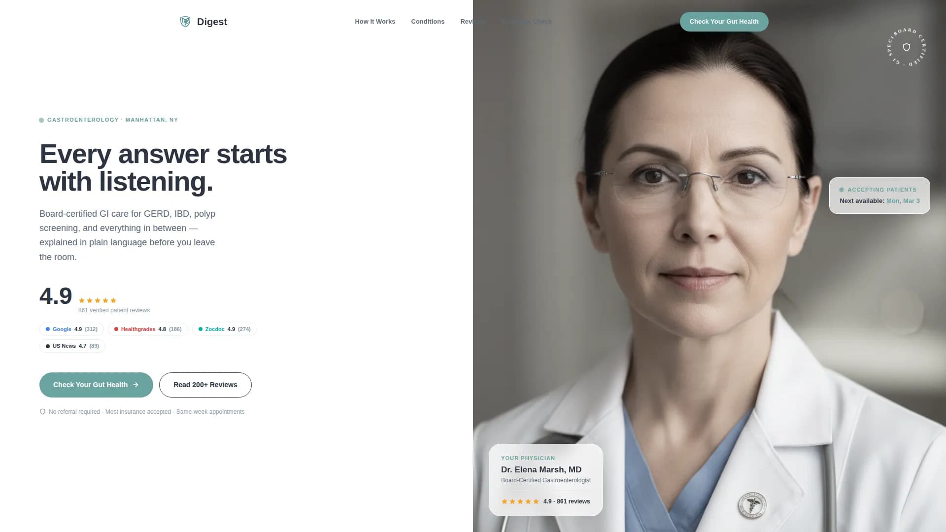 Digest - Practice Consultation Landing page Template