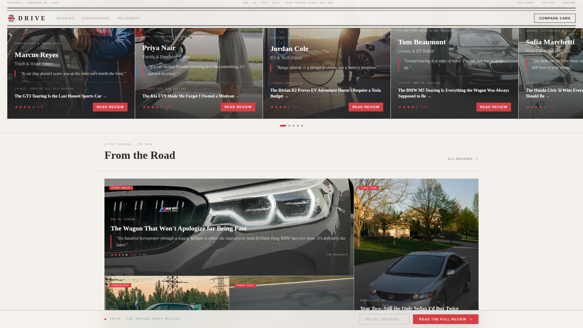 Auto & Mobility Blog Reviews Website Template