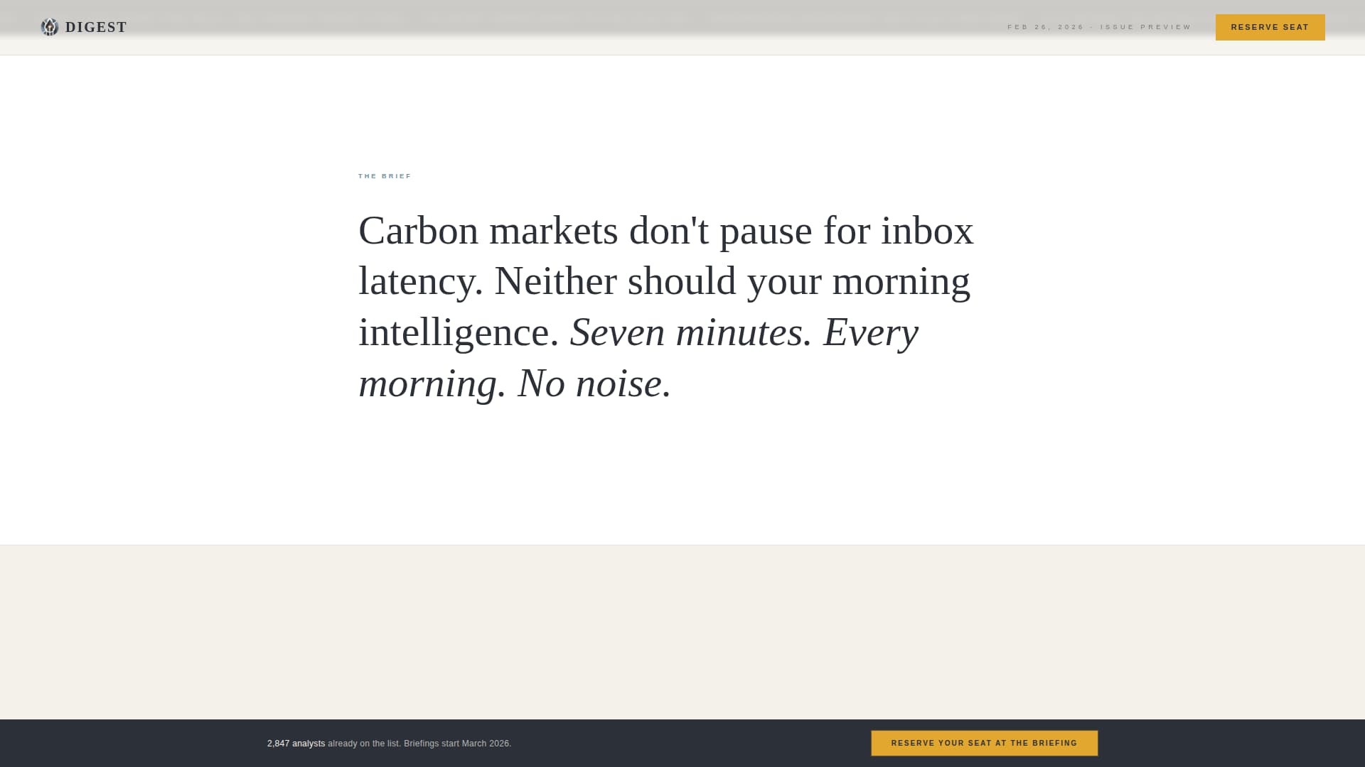 Climate & Sustainability Newsletter Pre-Launch Website Template