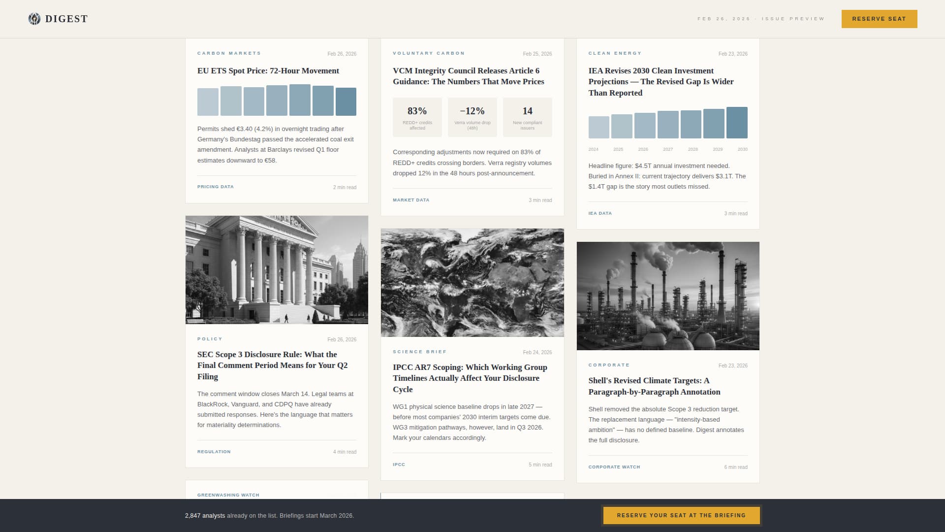Climate & Sustainability Newsletter Pre-Launch Website Template