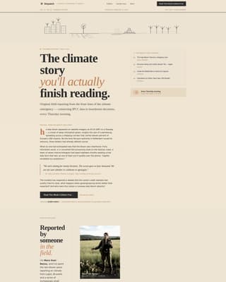 Climate & Sustainability Newsletter Specialist Blog Website Template