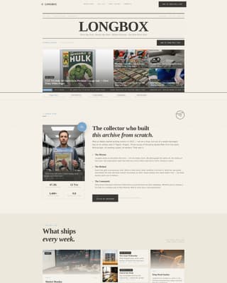 Longbox - Authoritative Collecting Landing Page Template