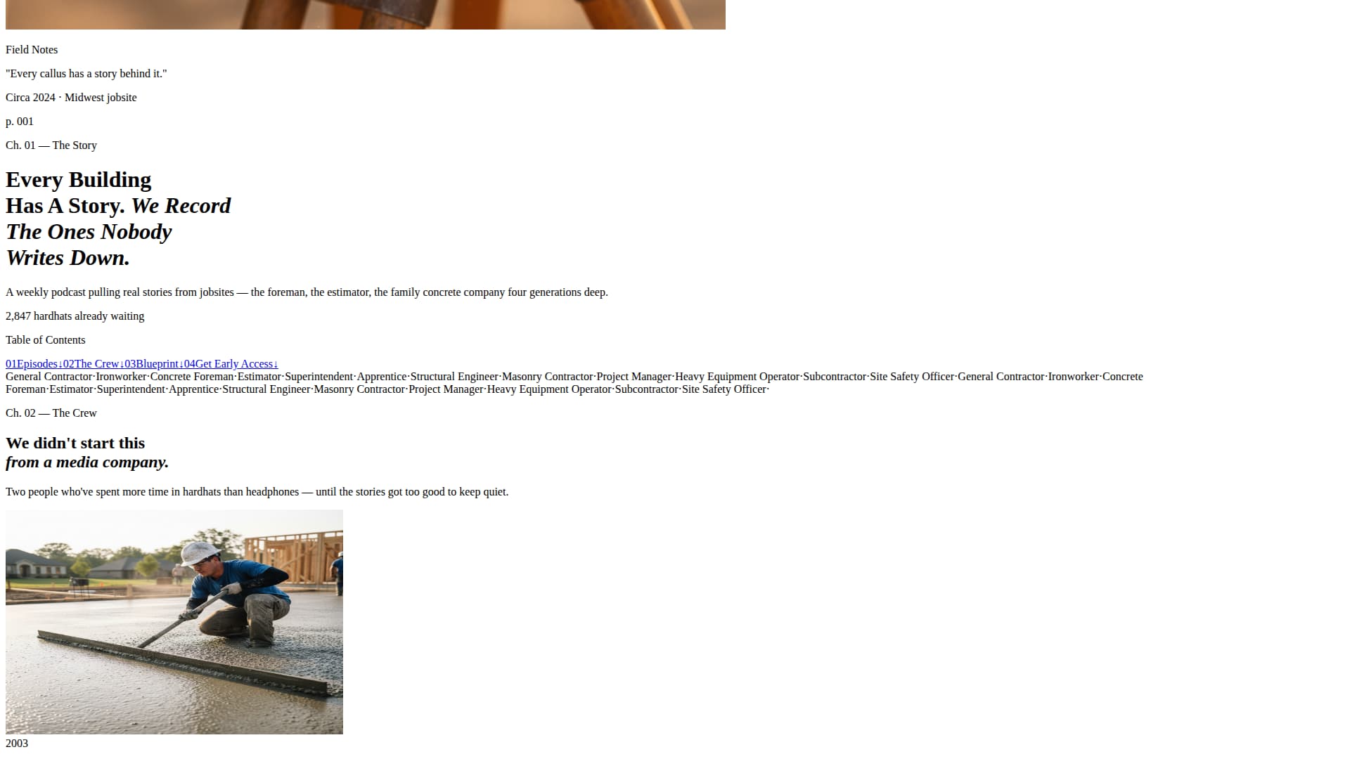 Construction Blog & Media Booking Website Template