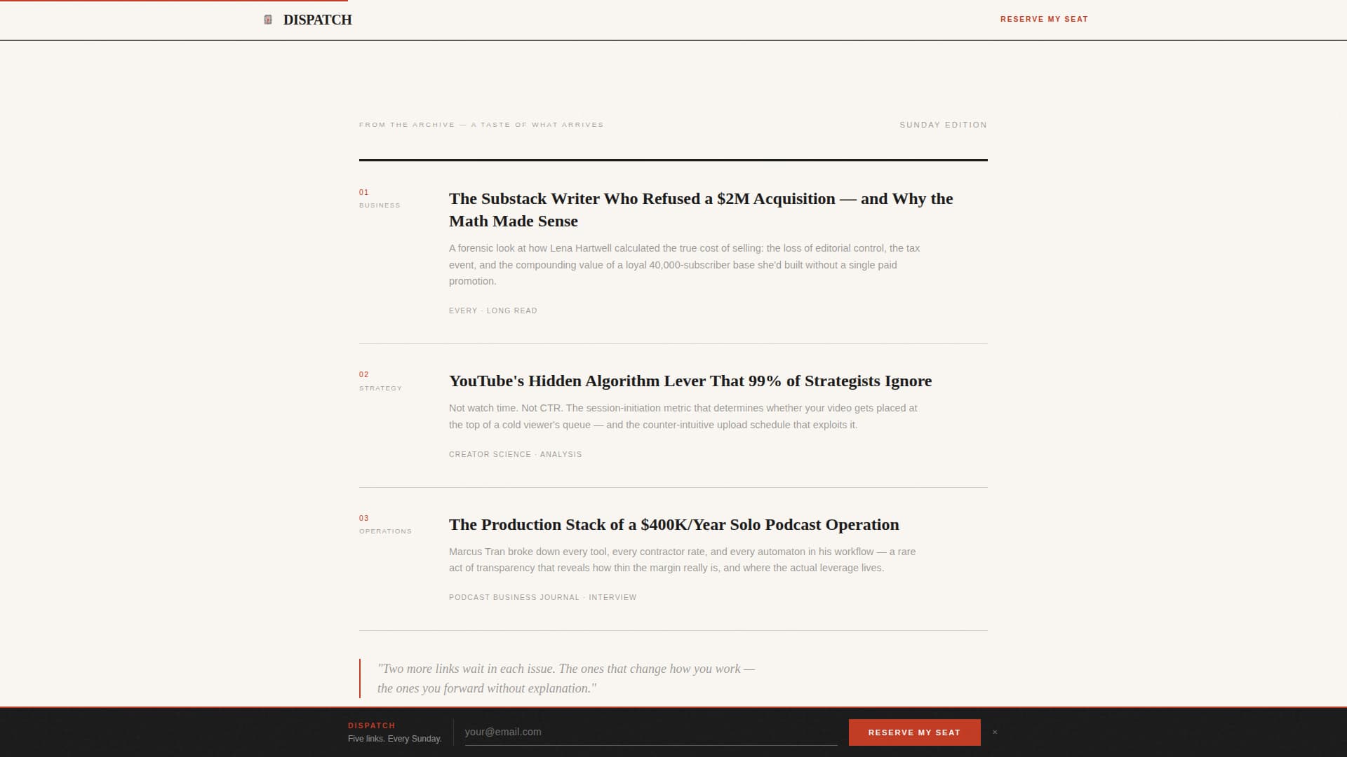 Creator Economy Newsletter Blog Website Template