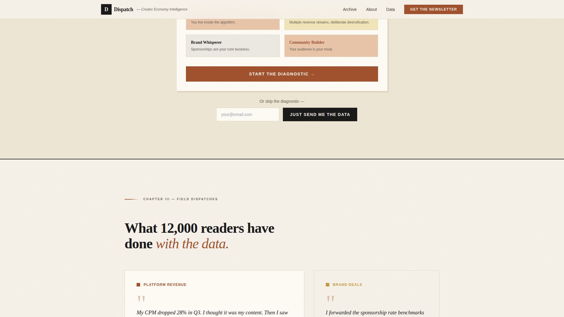 Creator Economy Newsletter Complete Blog Website Template