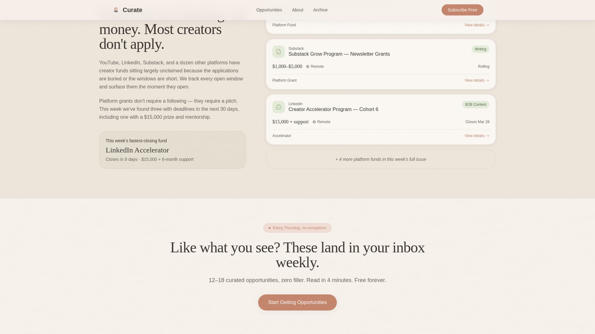 Creator Economy Newsletter Advanced Blog Website Template