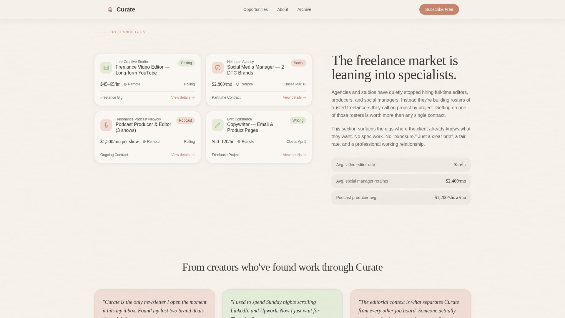 Creator Economy Newsletter Advanced Blog Website Template