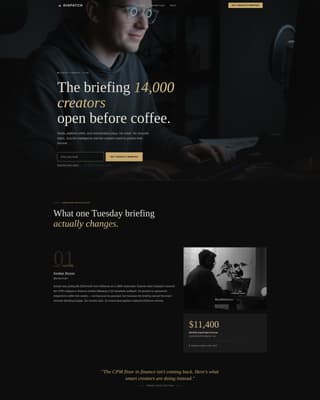 Creator Economy Newsletter Professional Website Template
