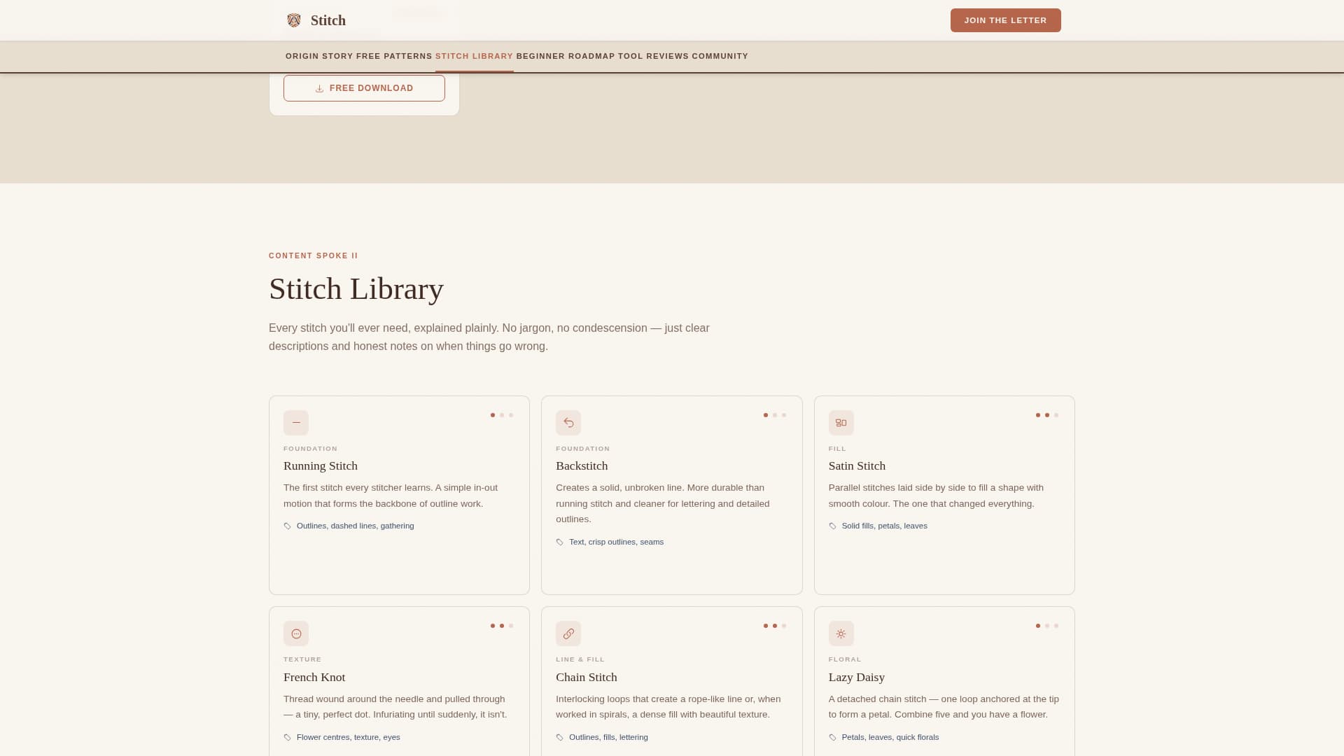 Cross-Stitch & Embroidery Content Blog Website Template
