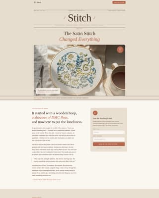 Cross-Stitch & Embroidery Content Blog Website Template
