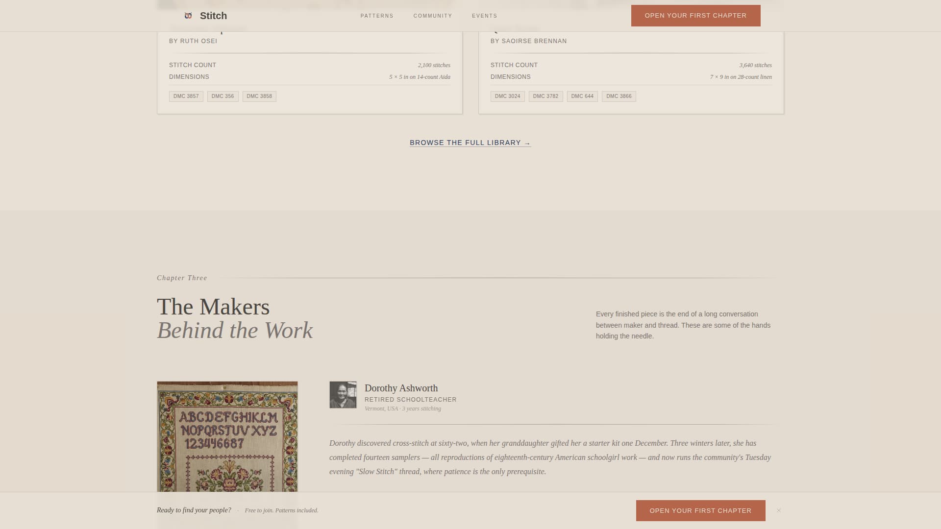 Cross-Stitch & Embroidery Content Professional Website Template