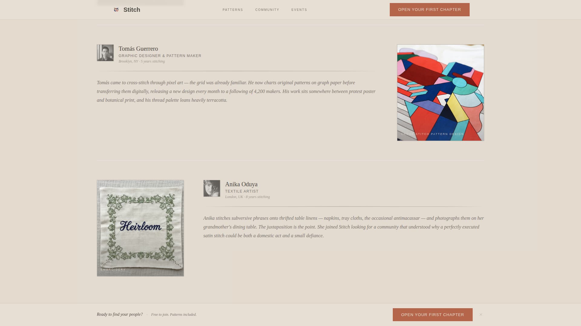 Cross-Stitch & Embroidery Content Professional Website Template